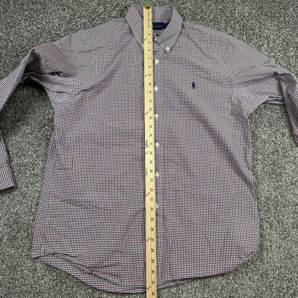 Ralph Lauren Men's L Red Plaid Long Sleeve Button Front Shirt - Picture 6 of 7